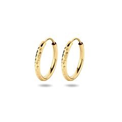14k Geelgouden oorringen met zirkonia