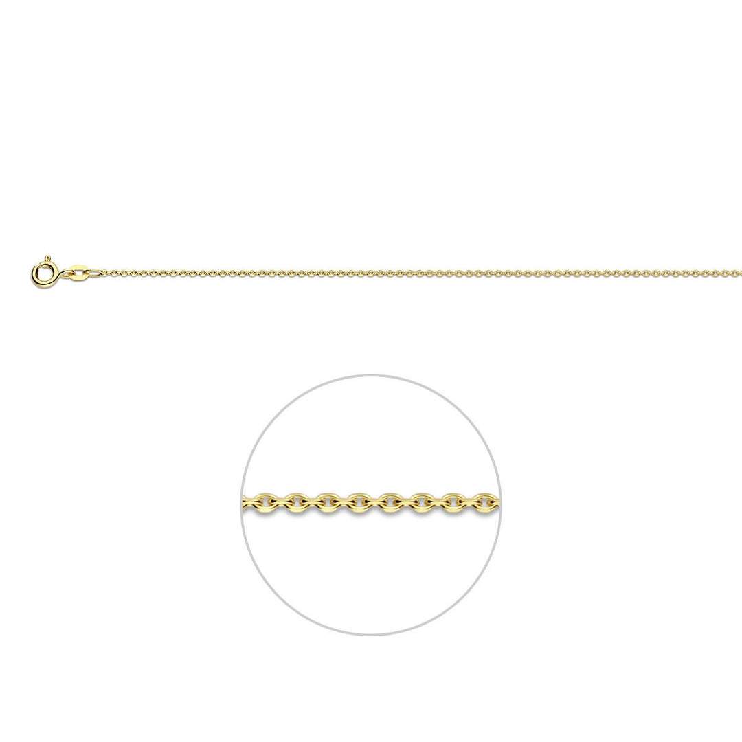9k Gouden Ketting Zonder Hanger Gediamanteerde Anker