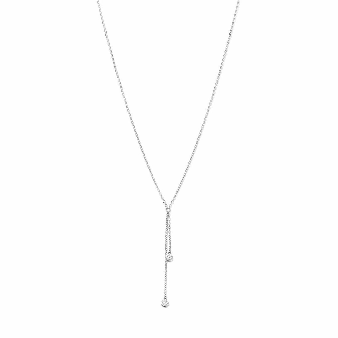 Gerhodineerd 925 Y-collier met zirkonia