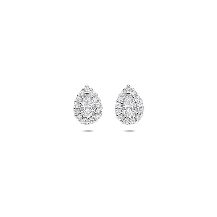 Zilveren oorknopjes met zirkonia – gerhodineerd 925 zilver