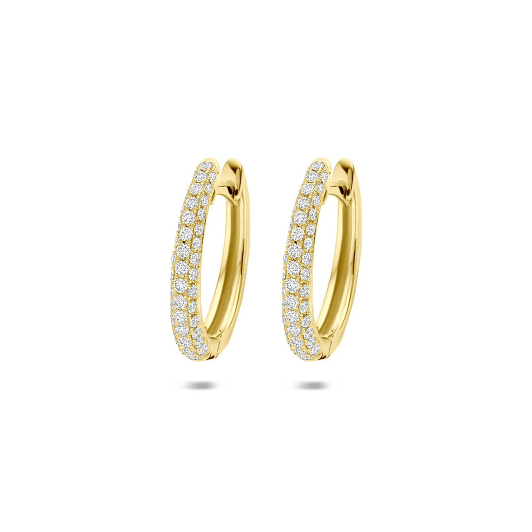 14k Gouden oorringen met diamant