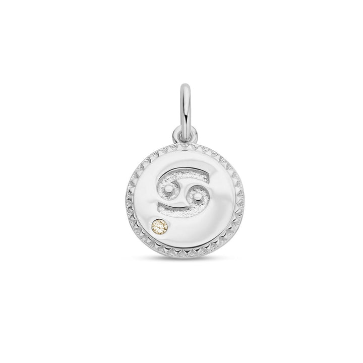 pendant zodiac sign zirconia silver rhodium plated