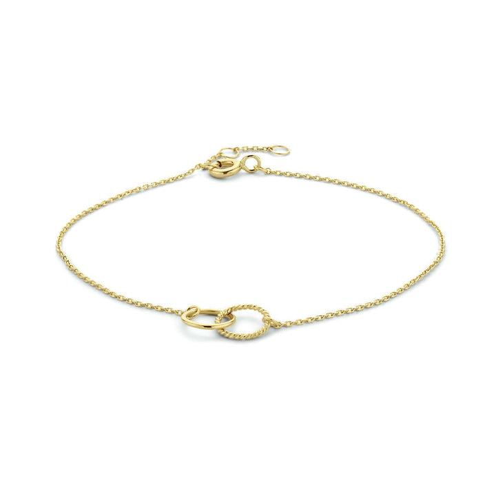 9k Geelgouden Armband met Dubbele Rondjes