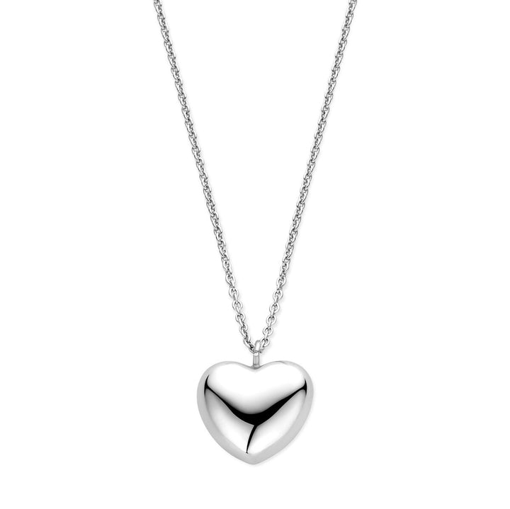 necklace heart 1.5 mm 42 + 5 cm silver rhodium plated