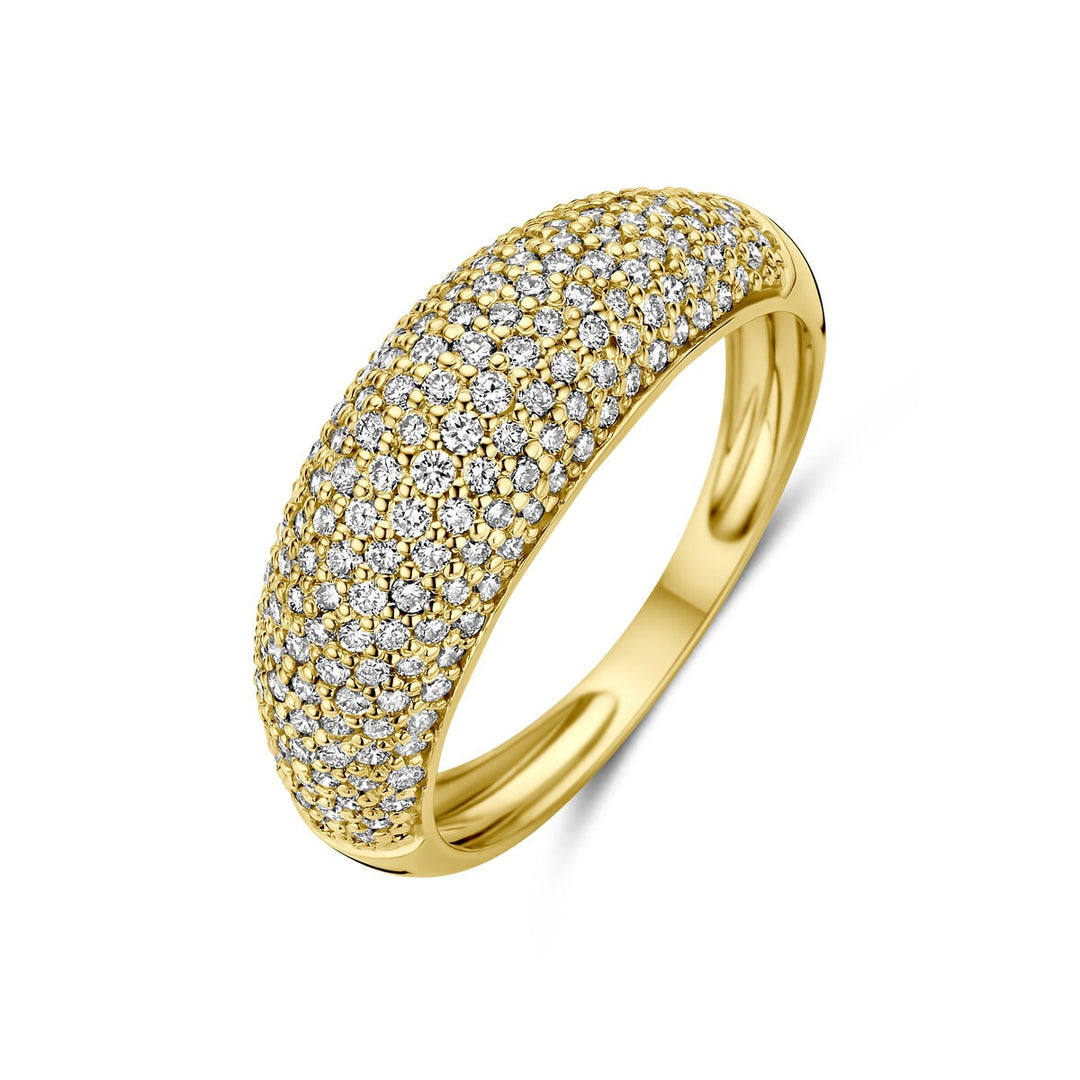 14k Geelgouden ring met lab grown diamant