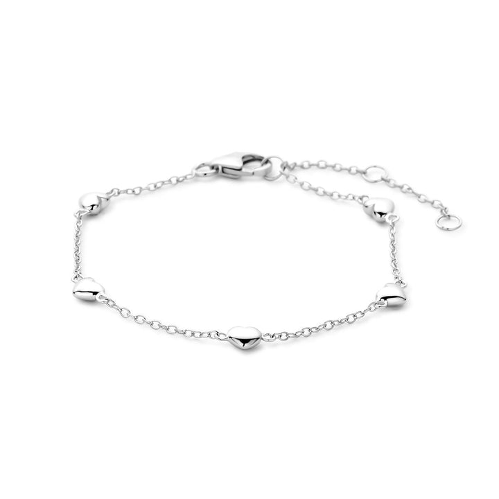 Zilveren kinder armband met hartje – gerhodineerd 13-16 cm