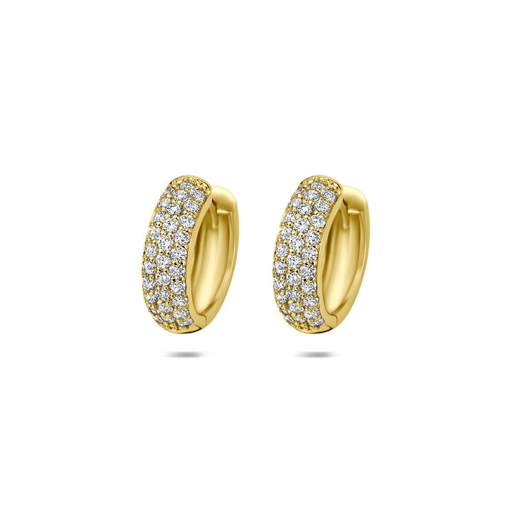14k Geelgouden klapoorringen met lab grown diamant