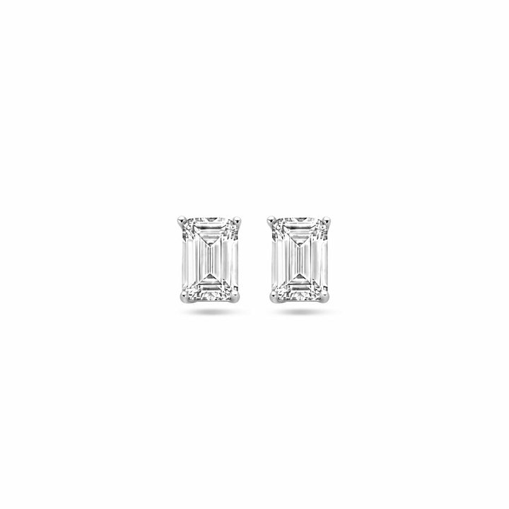 ear studs zirconia silver rhodium plated