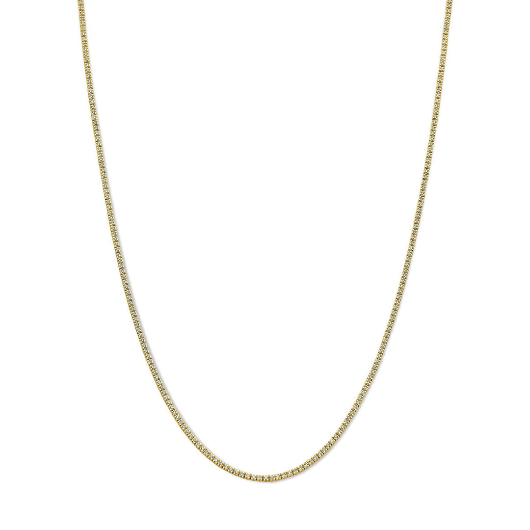 tennis necklace diamond 2.00ct h si 1.9 mm 42 cm 14K yellow gold