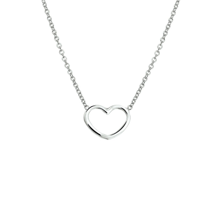 necklace heart 41 + 5 cm silver rhodium plated