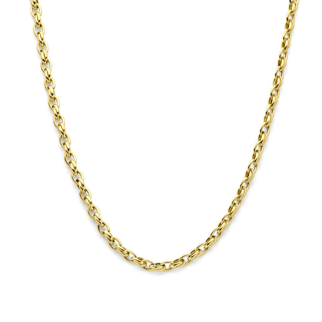 9k Geelkleurig collier met fantasie schakel 45 cm