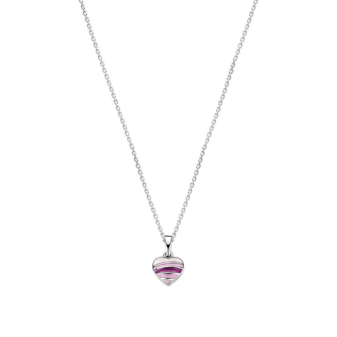 Zilveren kinderketting met hartje en emaille