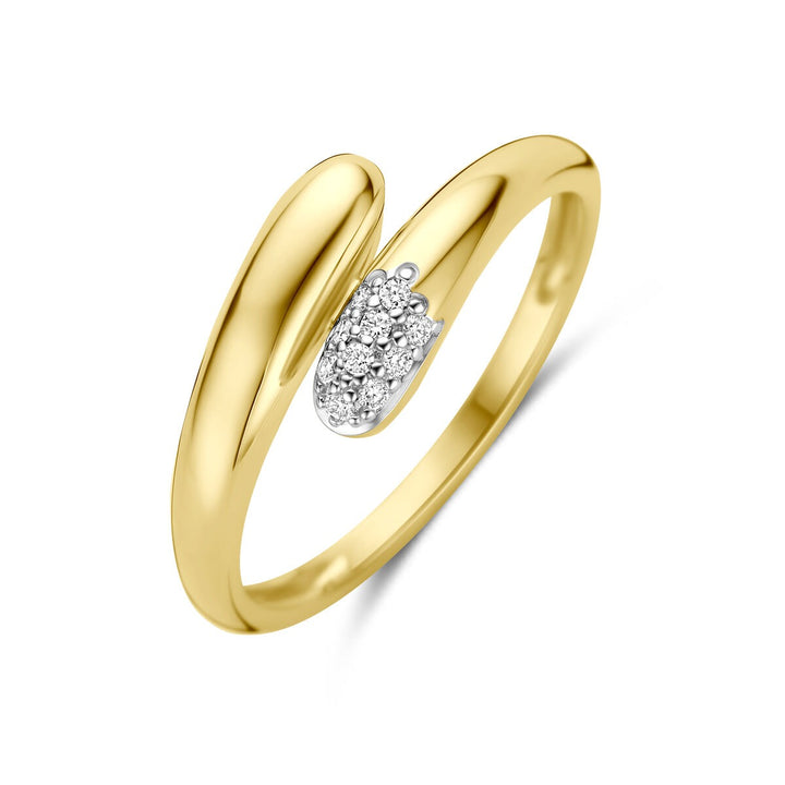 14k Geelgouden ring met diamant