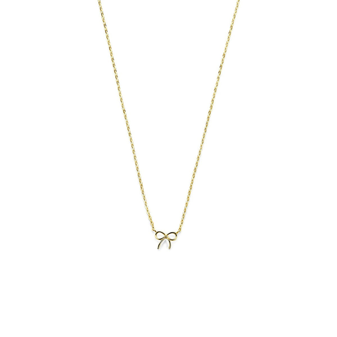 9k geelgouden collier met strik – verfijnd damescollier met symbolische charme