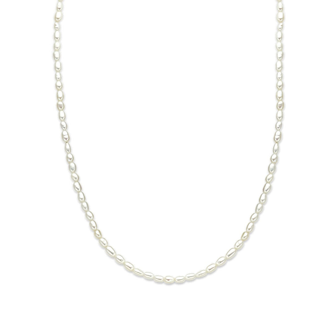 necklace pearls 3.2 mm 40 + 5 cm 14K yellow gold