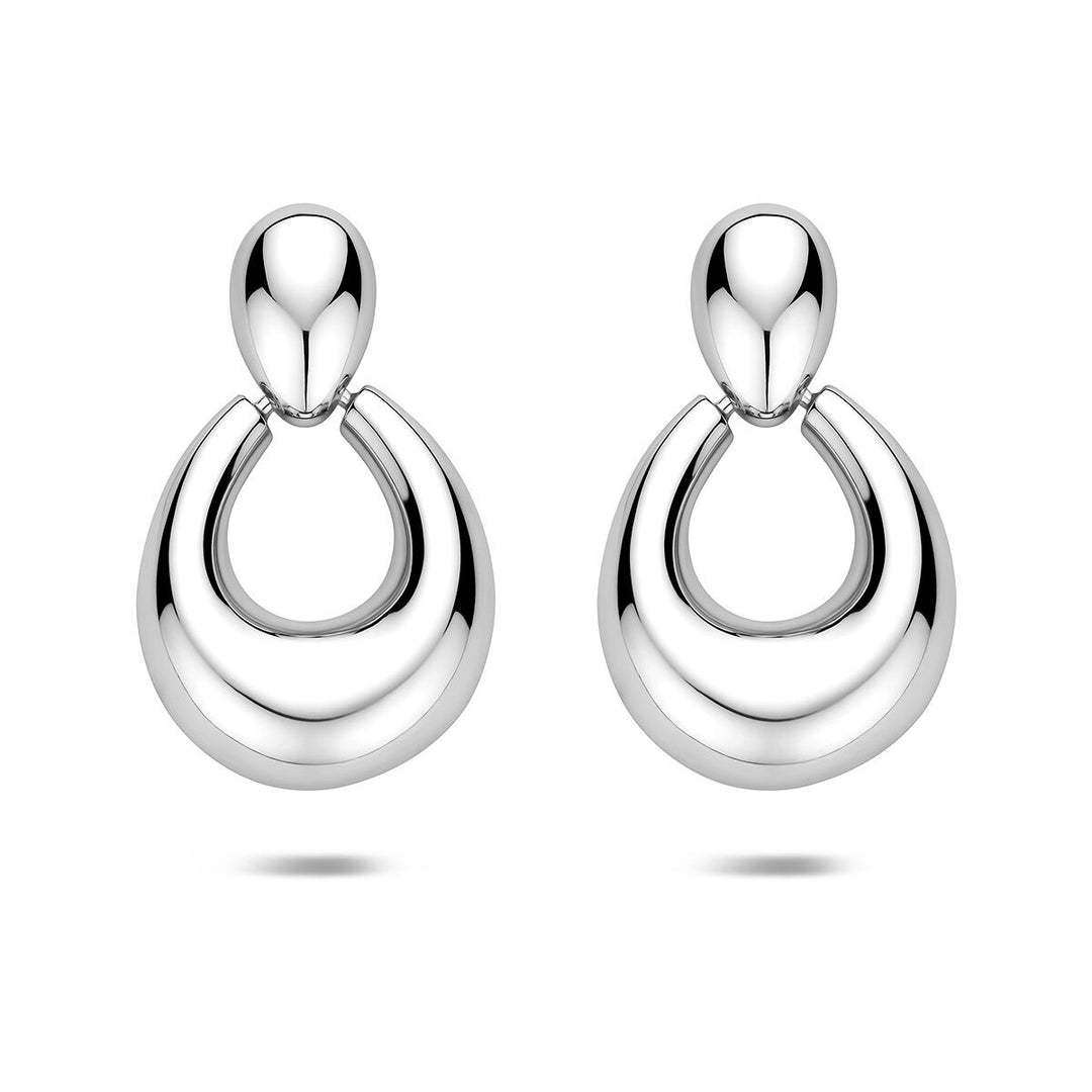 Zilveren oorhangers gerhodineerd – elegante dames oorbellen met verfijnde belijning