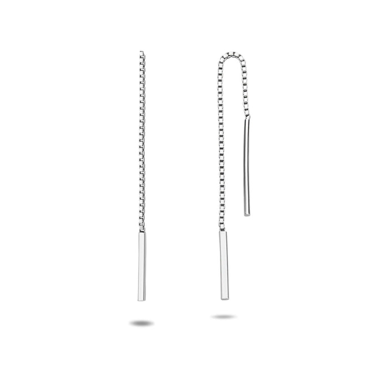 pull-through earrings silver white