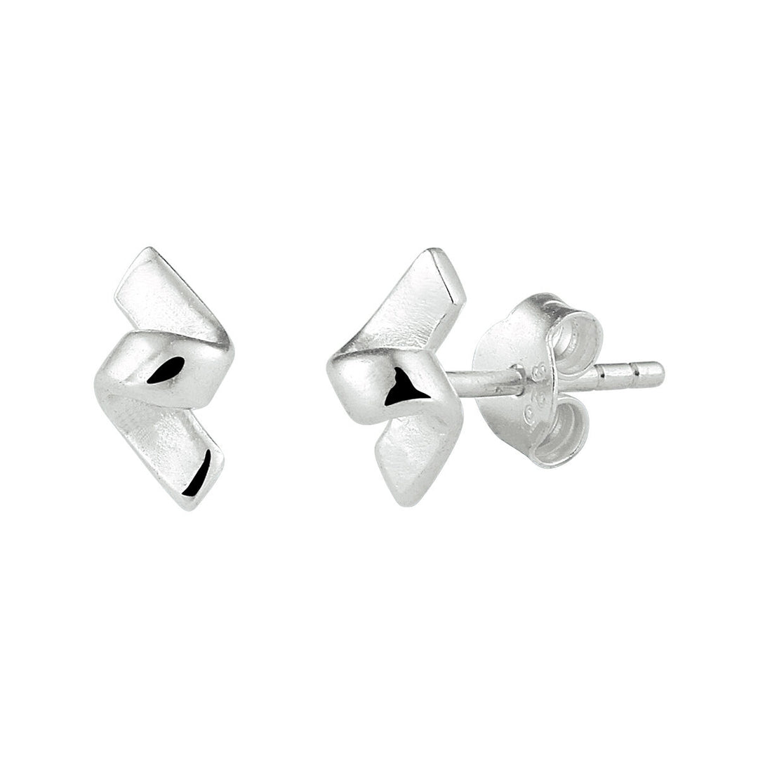 ear studs silver white