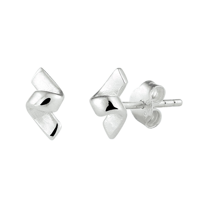 ear studs silver white