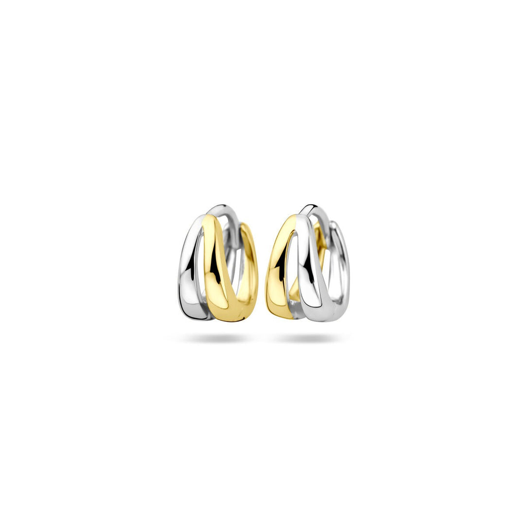 Vergulde zilveren klapoorringen – geelgoud op 925 zilver, 10 x 6 mm
