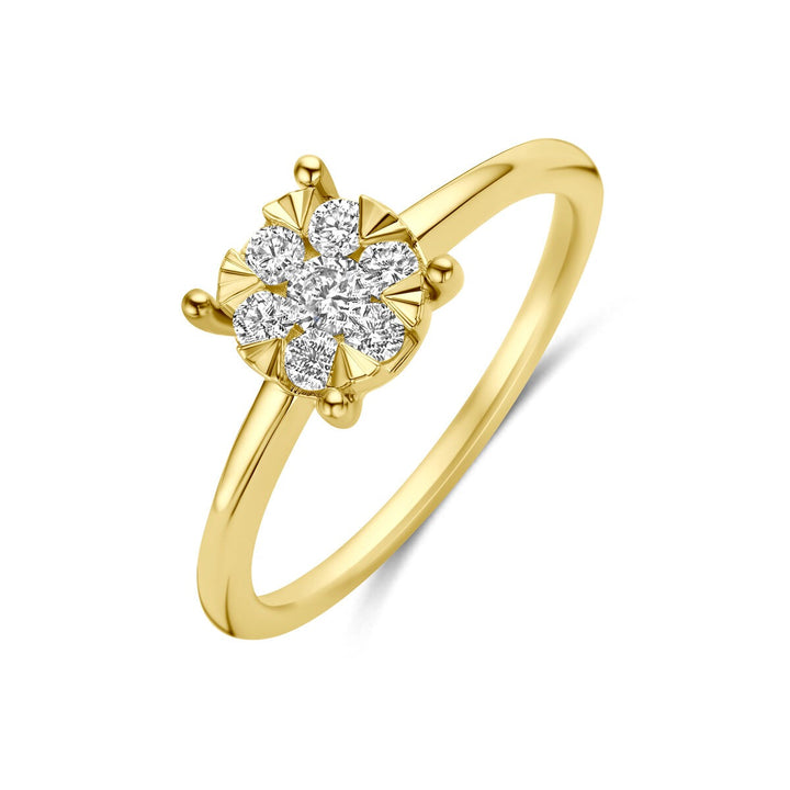 14k geelgouden ring met lab grown diamant