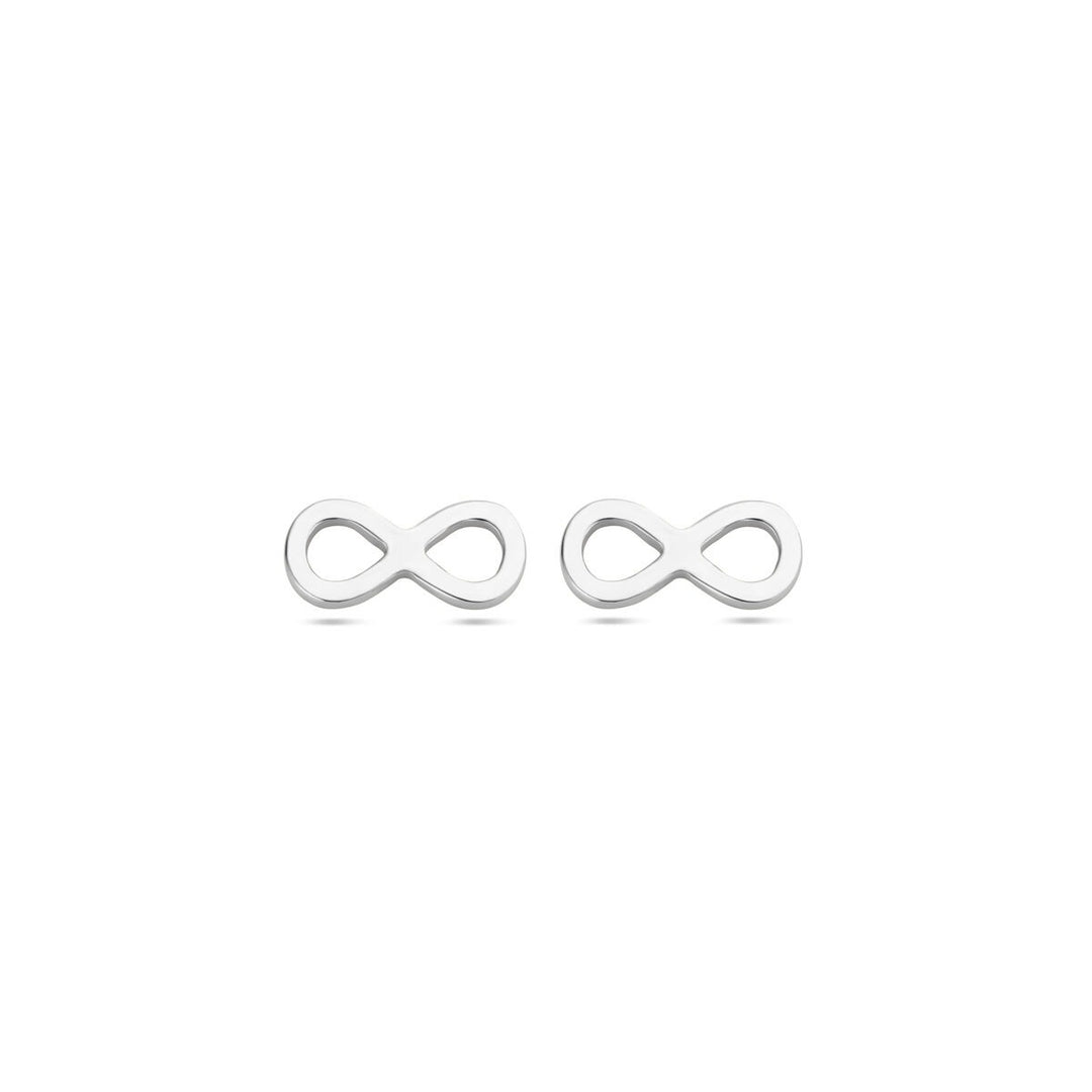 Zilveren oorknoppen met infinity teken – gerhodineerd