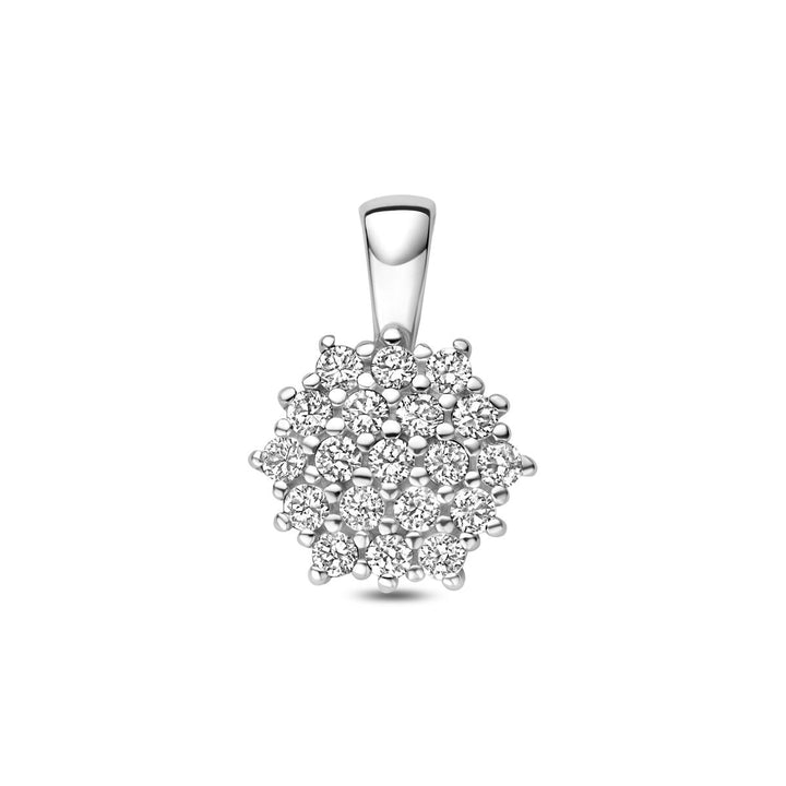 Gerhodineerd 925k zilveren hanger met pavé zirkonia