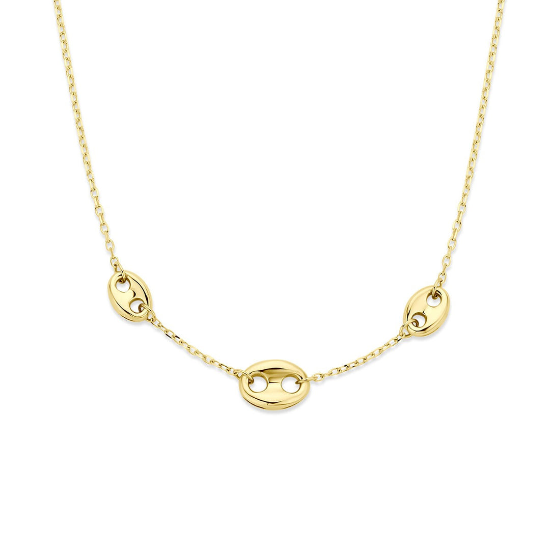 14k Geelgouden koffieboon ketting
