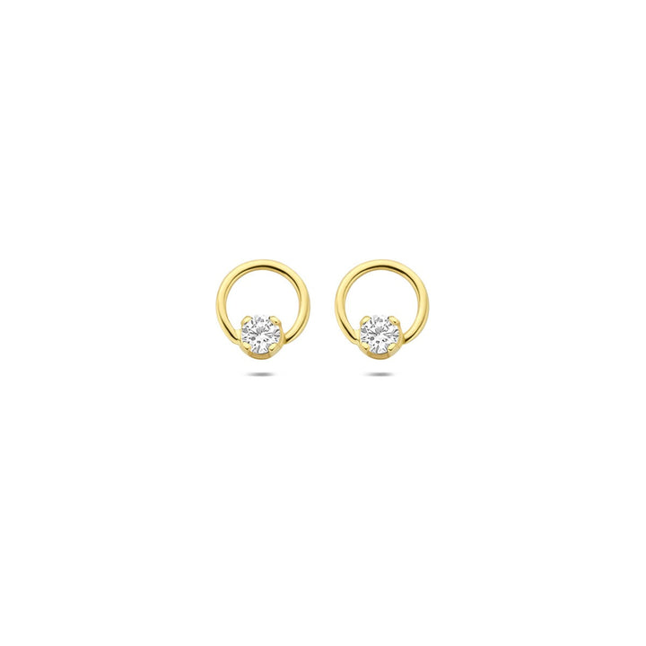 14k geelgouden oorknoppen met lab grown diamant 0,13 ct
