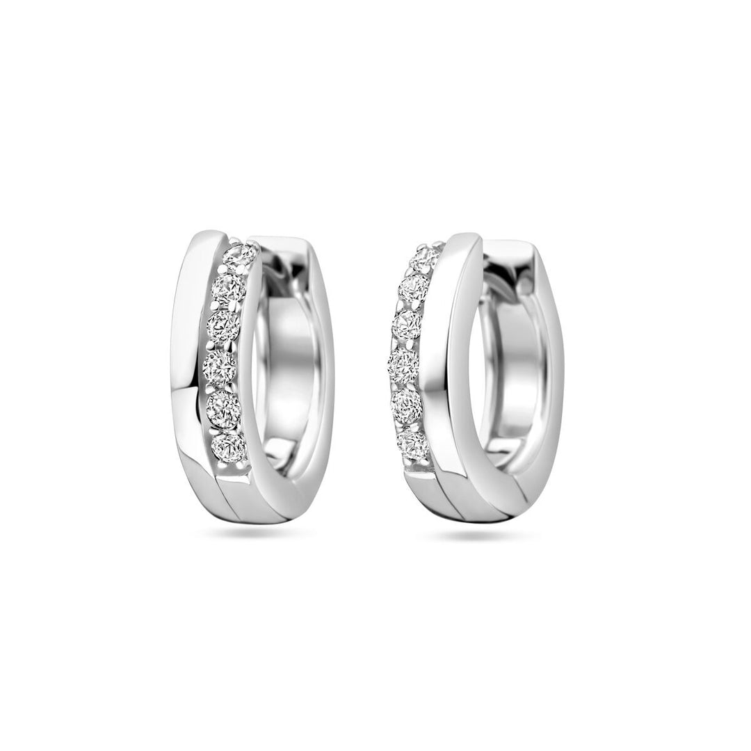 drop earrings zirconia silver rhodium plated