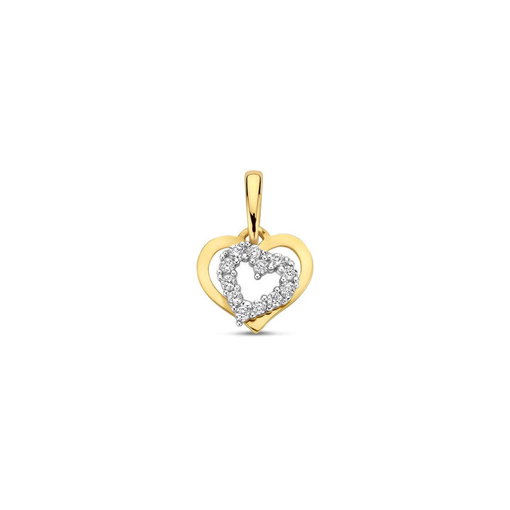 9k Bicolor Hanger Hart met Zirkonia