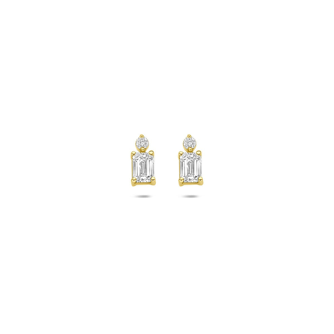 14k Geelgouden oorknopjes met lab grown diamant