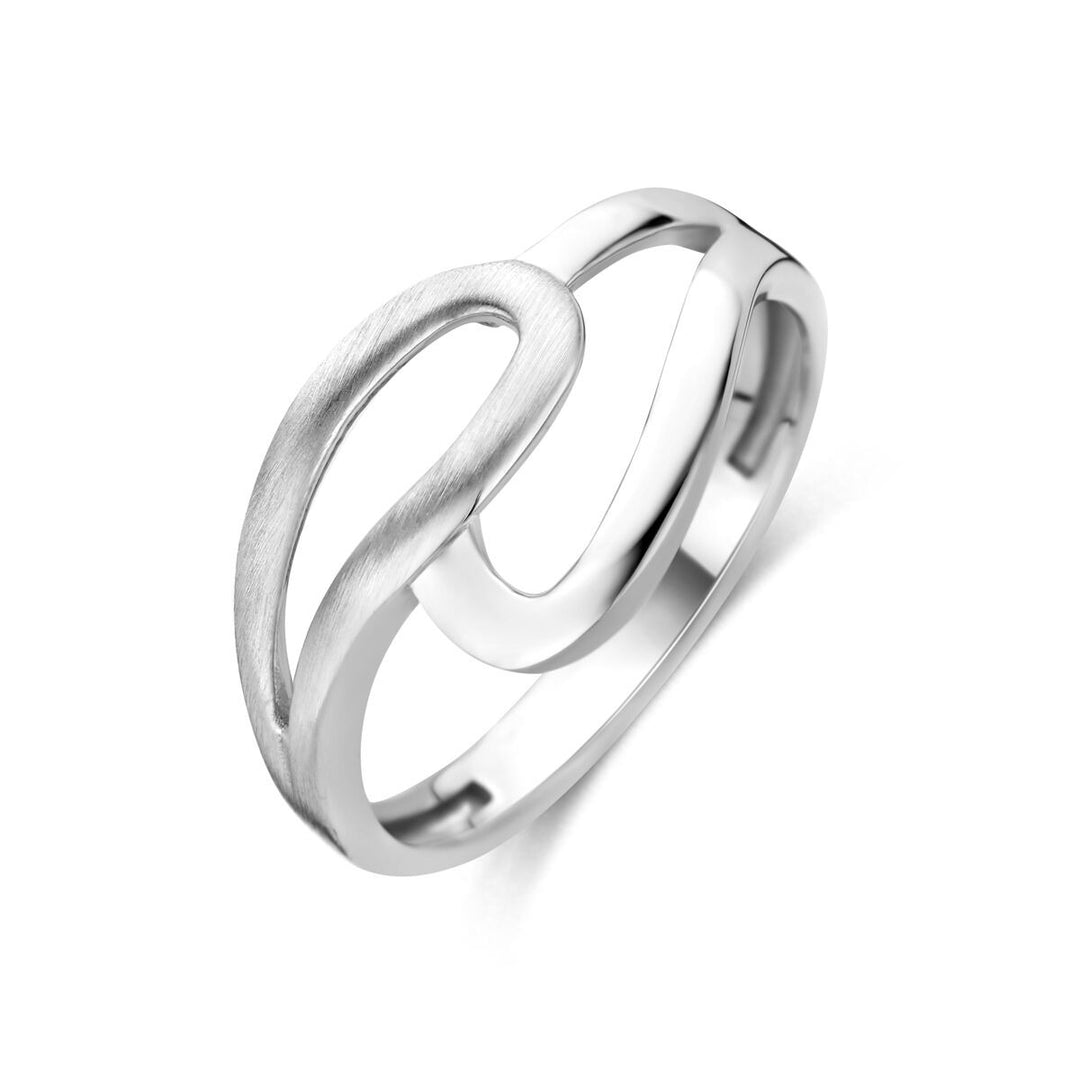 Gerhodineerd zilveren ring 925 poli/mat
