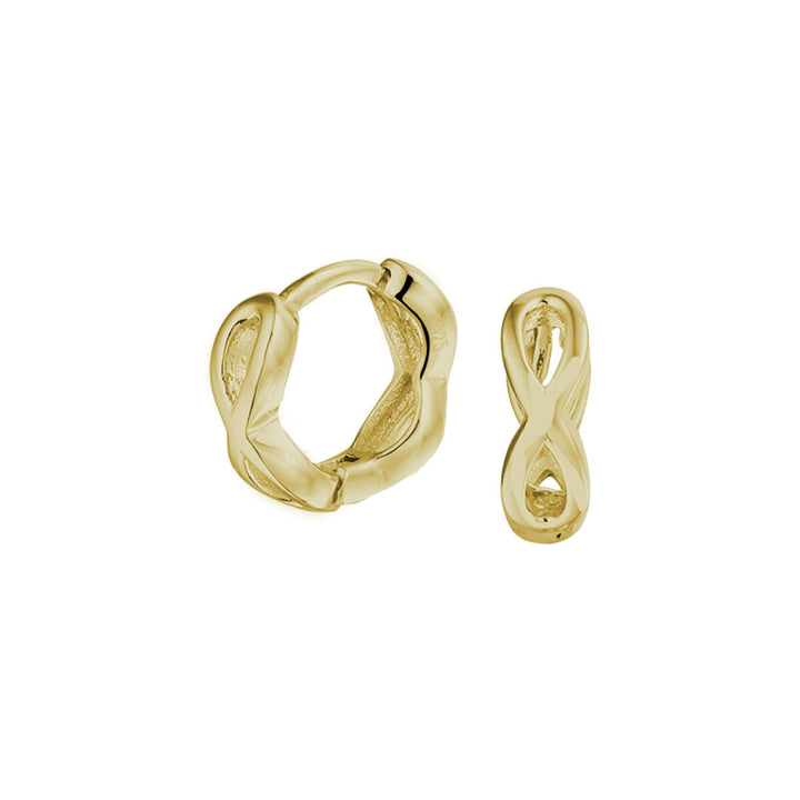Vergulde zilveren klapoorringen – 3.5 mm vriendschapsaccent