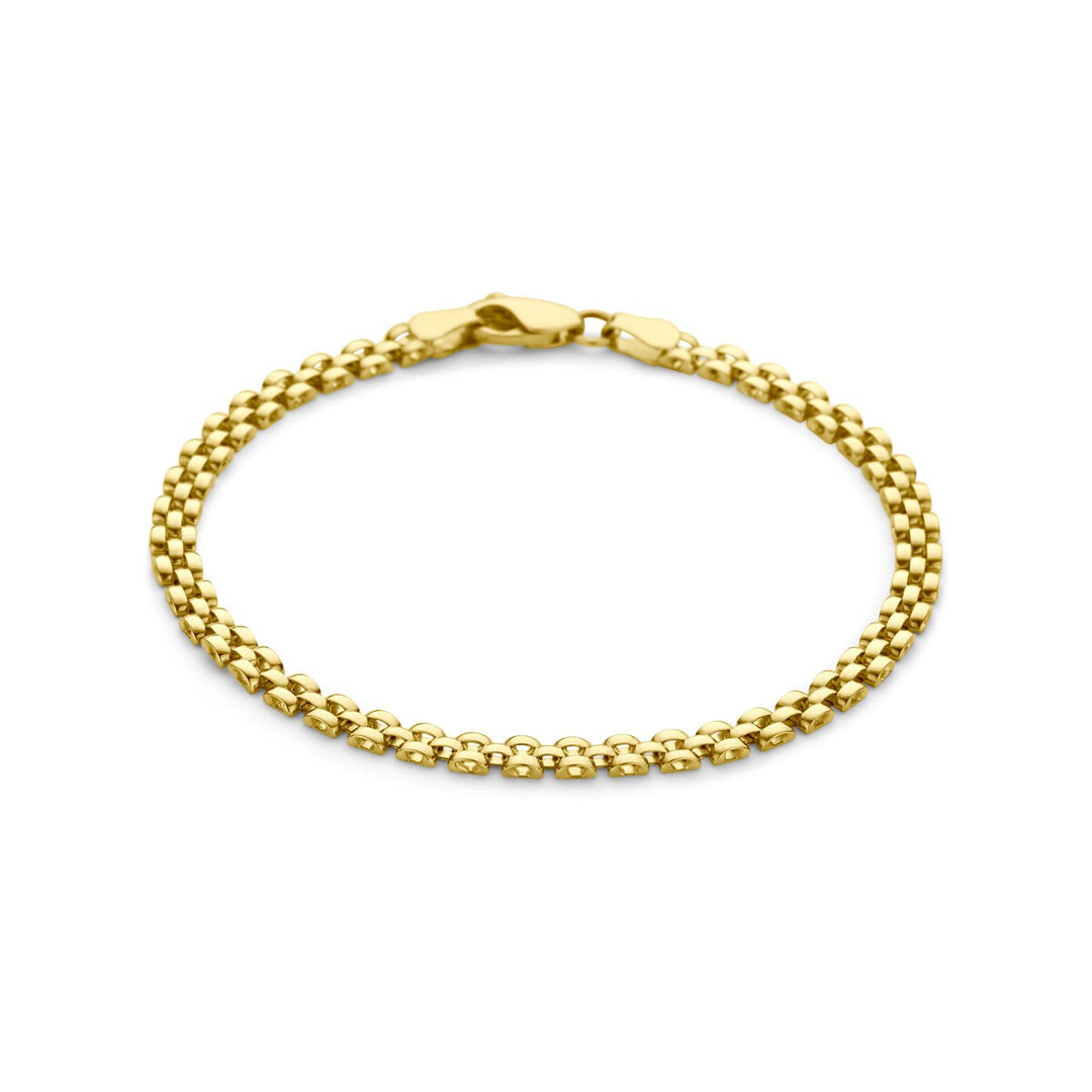 9k Geelgouden Panter Schakel Armband 18,5 cm