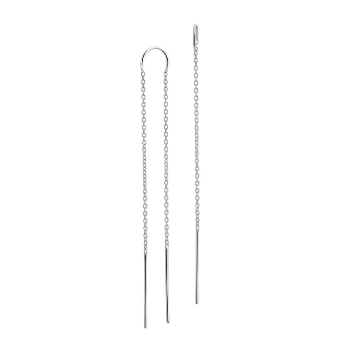 pull-through earrings silver rhodium plated