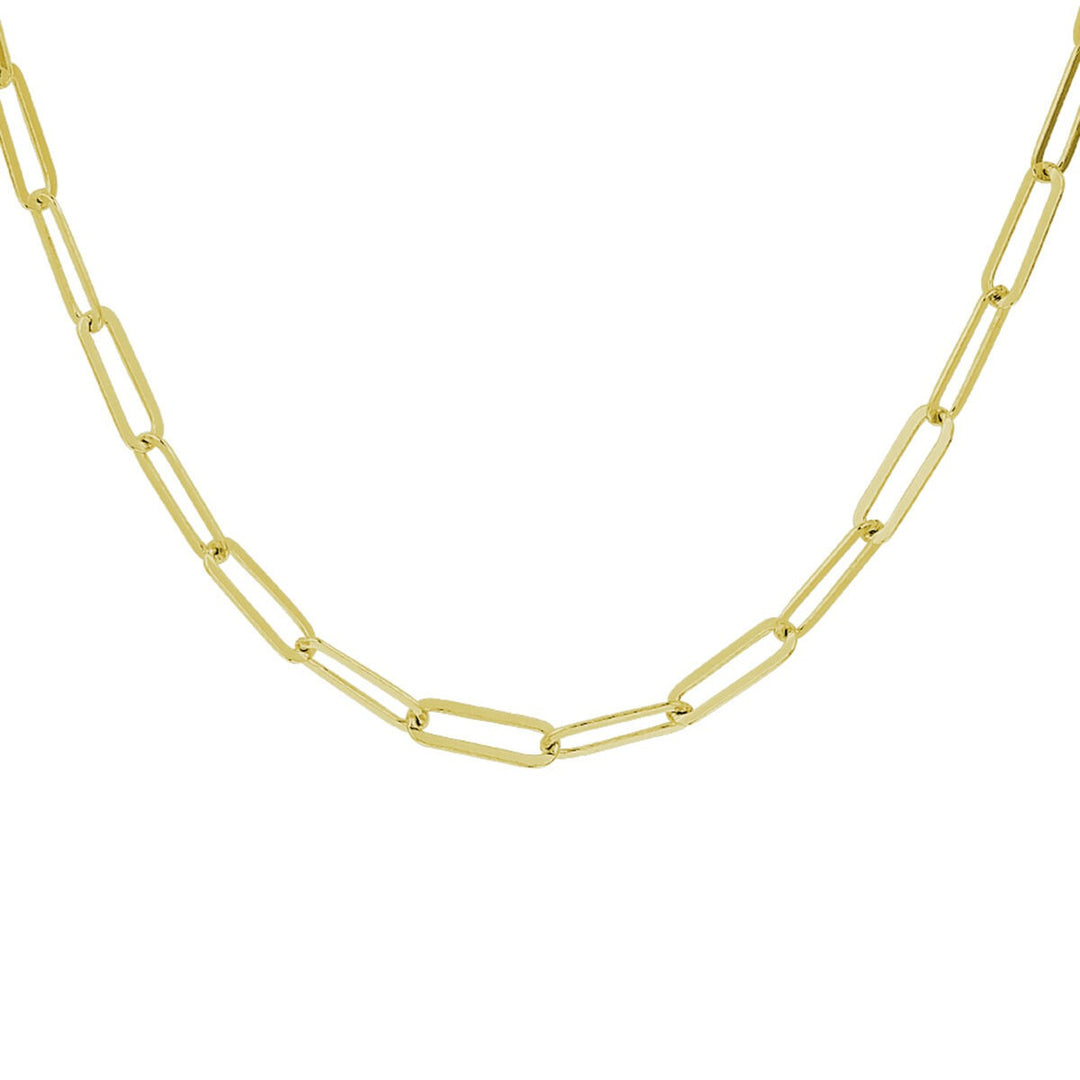 Goudkleurig paperclip collier op zilver