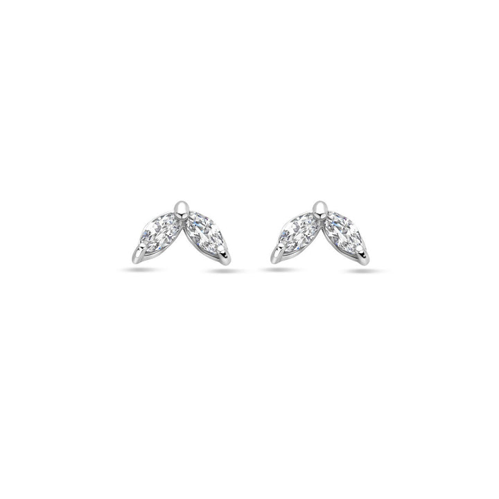 ear studs zirconia silver rhodium plated