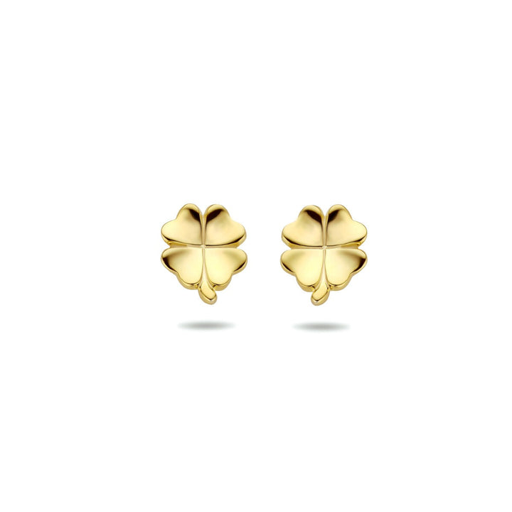 clover ear studs 1 micron silver gold plated (yellow)
