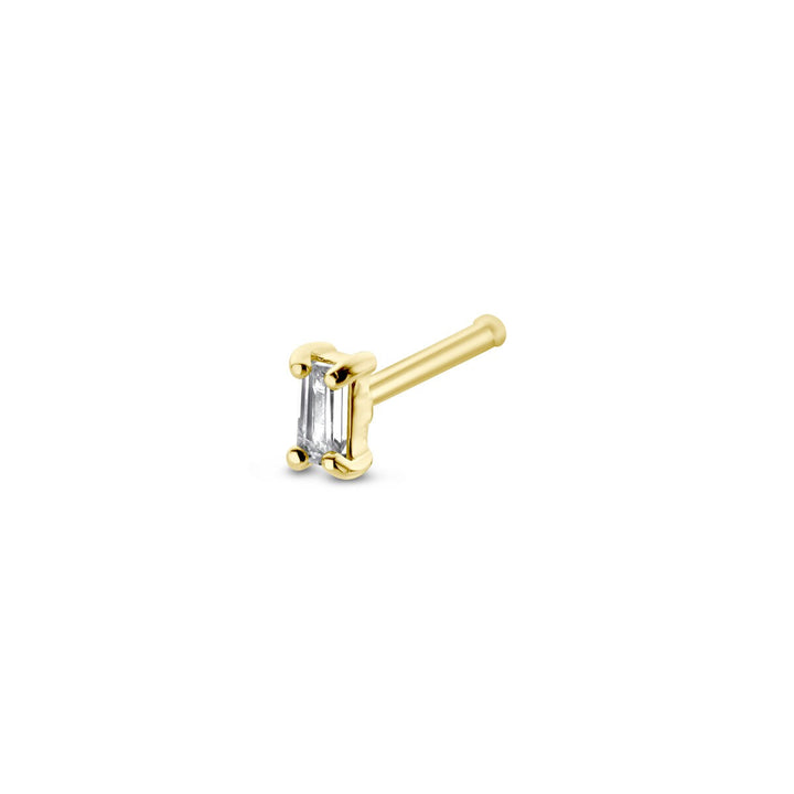 nose stud zirconia ball 14K yellow gold