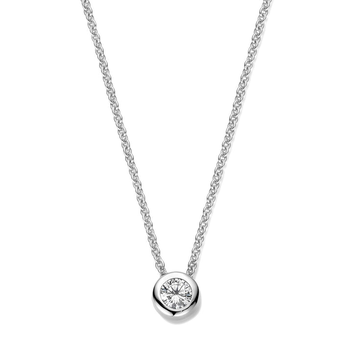 necklace zirconia 41 + 4 cm silver rhodium plated