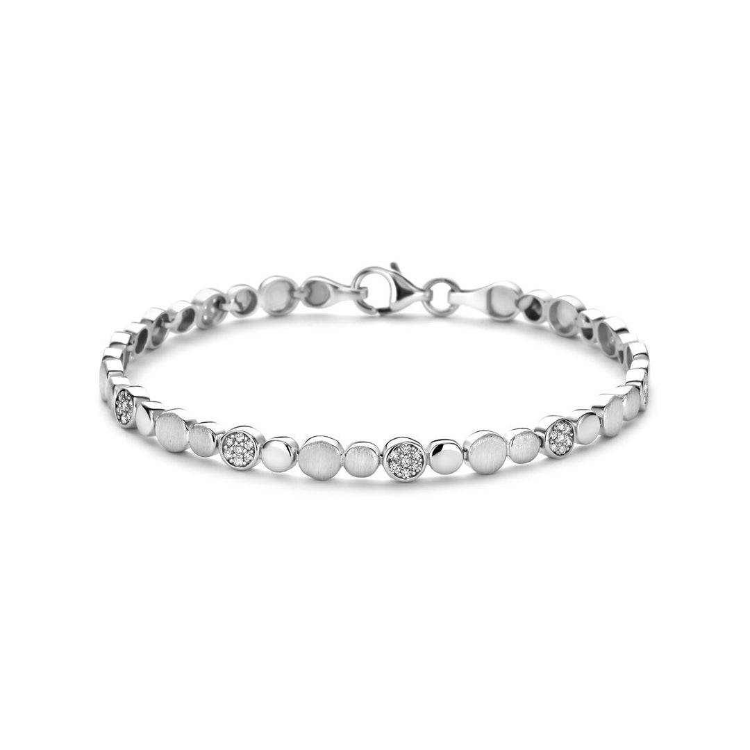 Zilveren armband met zirkonia – gerhodineerd 925 zilver 5,1 mm 19 cm