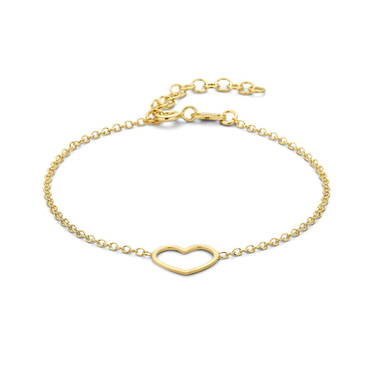bracelet heart 16 + 3 cm 3 micron silver gold plated (yellow)