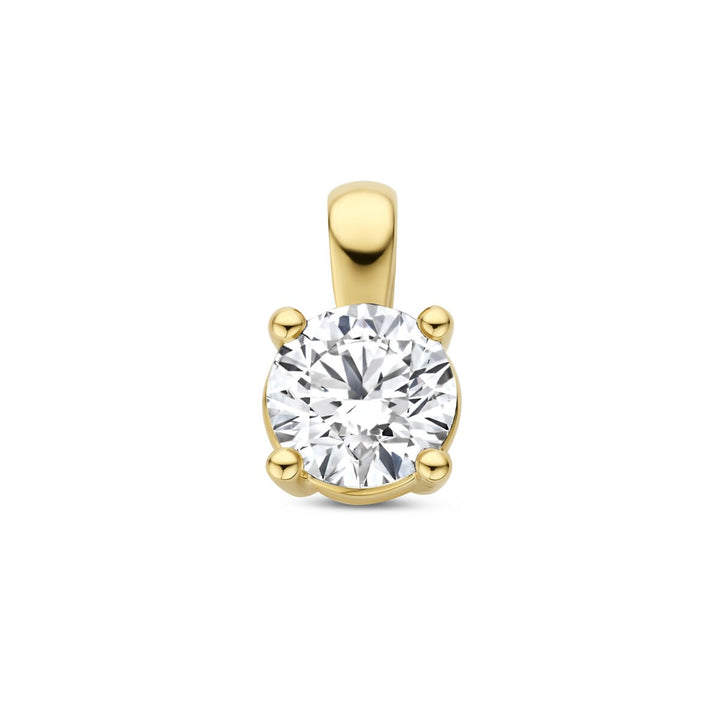 14k Geelgouden hanger met lab grown diamant – 1.00 ct briljant geslepen