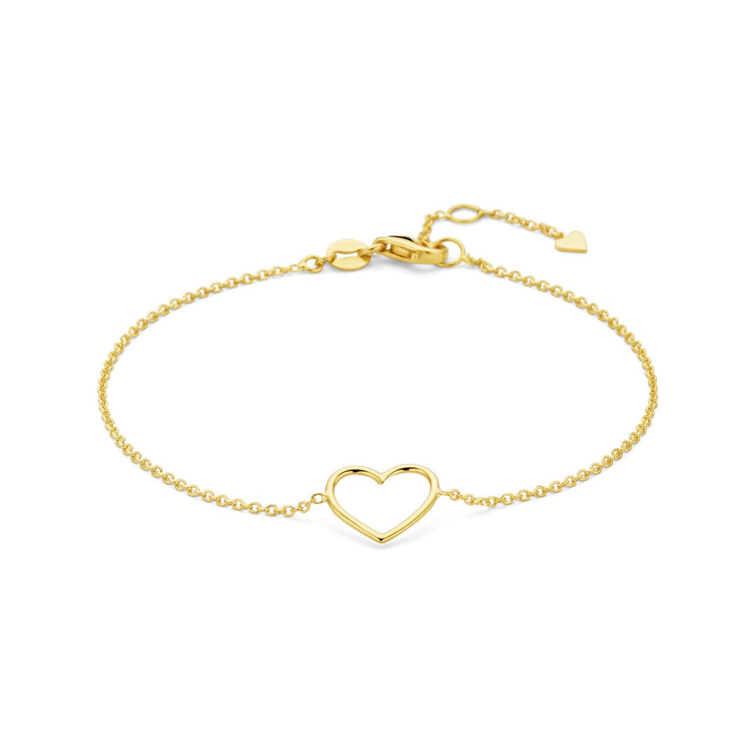 bracelet heart 17 - 18.5 cm 14K yellow gold