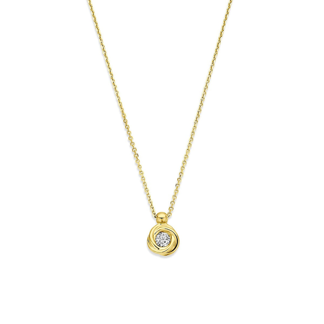 14k Geelgouden ketting met lab grown diamant