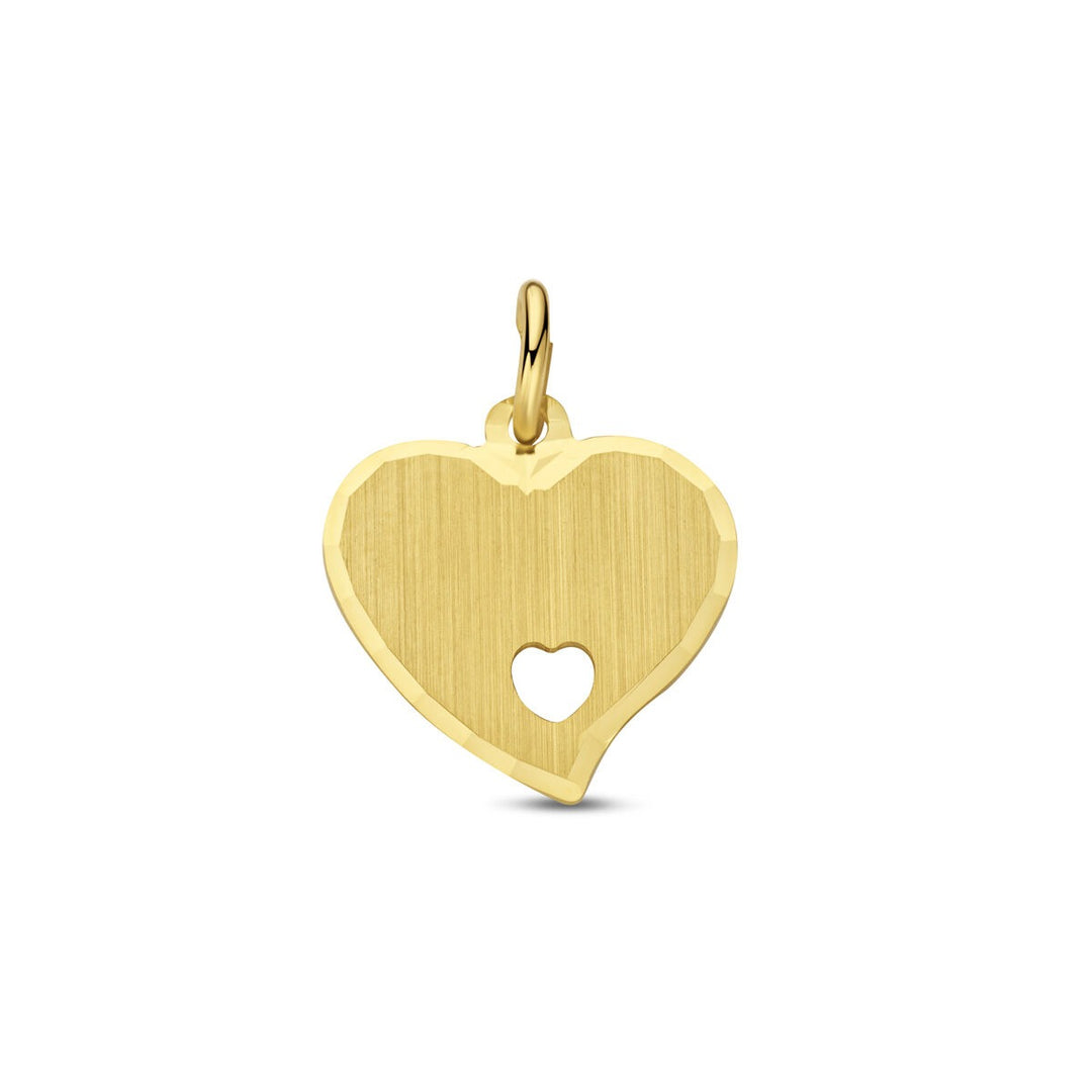 9k Geelgouden hart hanger graveerbaar