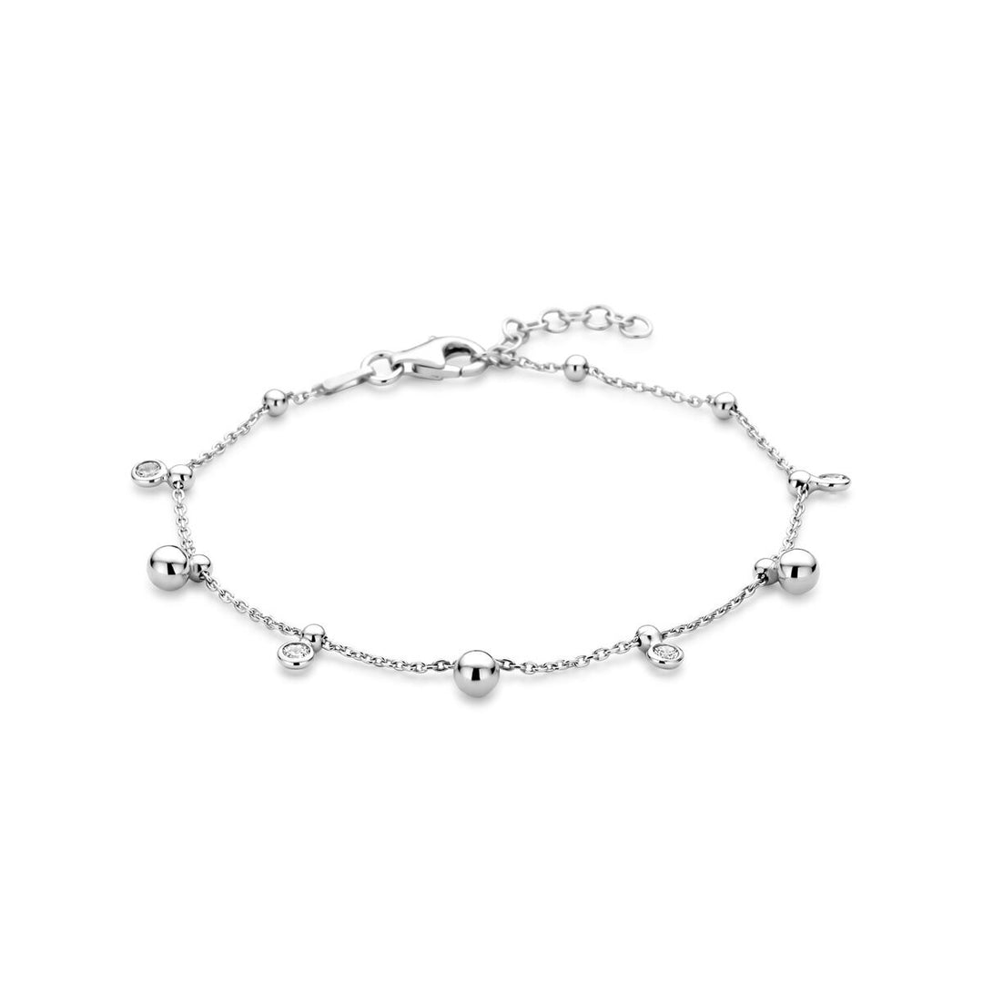 Zilveren dames armband met zirkonia – Gerhodineerd 925 zilver 17 + 2 cm
