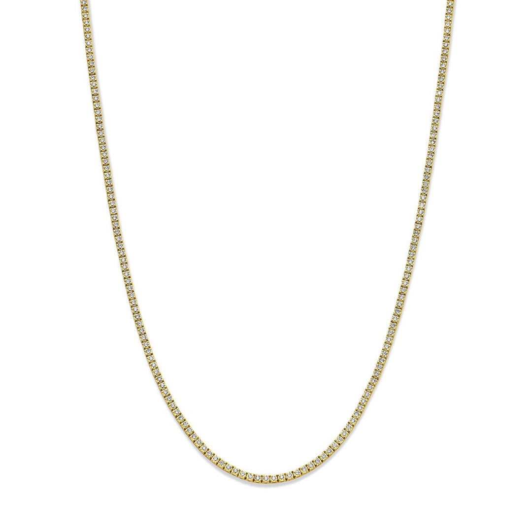 tennis necklace lab grown diamond 5.00ct g si 2.5 mm 42 cm 14K yellow gold