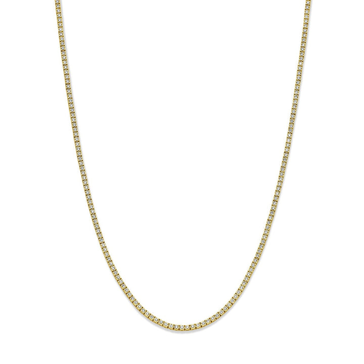 tennis necklace lab grown diamond 5.00ct g si 2.5 mm 42 cm 14K yellow gold